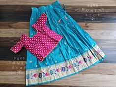 This Lehenga set suits 7 years - 8 years. Kindly Please Message me If needed measurements before purchase. Paithani Lehenga, Ethnic Sarees, Saree Border, Lehenga Blouse, Ethnic Fashion, Picture Display, Single Piece, Last Minute Gifts, Fashion Item