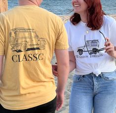 Thank you for visiting our store.  This t-shirt is a hand drawn image of our founder's personally restored LR Classic Defender 90, Winston.  We choose to print these images on our favorite quality t-shirts, Comfort Color.  These shirts are great quality and are very comfortable.  They are made of 100% ring-spun cotton.  They wear well and look great.  They are true to size.  We think you will love their quality.  If you have any questions or concerns, please reach out to us.  These are made to order, so please allow 1-2 weeks for production and shipping.  We thank you for your business. Luxurious comfort and style are what this unisex, garment-dyed sweatshirt is all about. It's made with 80% ring-spun cotton and 20% polyester and the fabric is 3-end garment-dyed, ring-spun, color-blast fle Classic Defender, 4x4 Truck, Dyed Sweatshirt, Defender 90, Vintage Graphic, Comfort Color, Vintage Graphics, Quality T Shirts, Gifts For New Moms