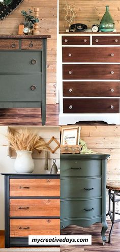 dressers painted in different colors and designs