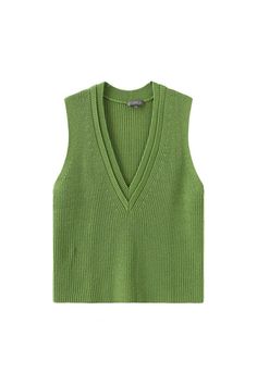 Trendy Green V-neck Sweater Vest, Green V-neck Sweater For Spring, Green V-neck Sweater Vest For Summer, Fitted V-neck Top For Fall, Chic Fitted V-neck Sweater Vest, Trendy V-neck Fall Vest, Green V-neck Vest For Winter, Green V-neck Winter Sweater, Green V-neck Sweater For Winter