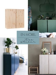 a collage of photos with the words enmobel written in blue and green