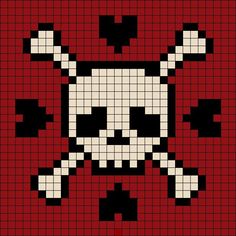 a cross stitch pattern with a skull and crossbones on the bottom half of it