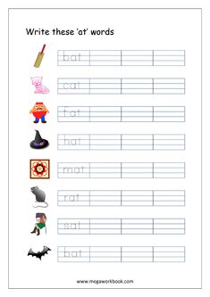 the worksheet for writing words with pictures on it, including letters and numbers