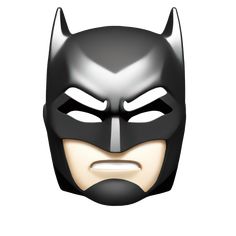 a batman mask with an angry look on it's face