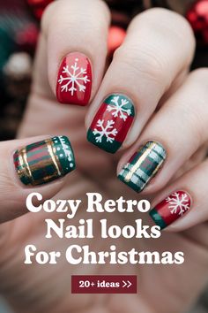 Christmas Nails Arts & Designs Ideas 🎄💅✨ Get ready to spread holiday cheer with these 21 stunning retro Christmas nail design ideas! From playful patterns to festive colors, these nails will add a touch of joy to your celebrations. Perfect for parties or cozy nights in, these designs are sure to turn heads. Don't miss out on the chance to showcase your festive spirit! Check out these creative ideas and find the perfect style for your holiday nails. Get inspired and start your nail art journey today! 🌟💅 Christmas Nail Design, Christmas Nail Art Ideas, Pop Art Nails, Beach Nail Designs, Nails Arts, Retro Nails, Spring Nail Designs, Sweater Nails