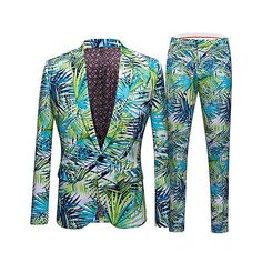 Category:Suits; Season:Spring, Fall, Winter, Summer; Fabric:Cotton Blend; Size Suggestion:Please refer to the size chart to place an order; Includes:Jacket,Pants; Occasion:Ugly; Fit Type:Tailored Fit; Jacket Buttons:Single Breasted One-button; Pattern:Patterned; Neckline:Notch; Listing Date:06/02/2022; Production mode:External procurement; Pant Length:; Pants Waist:; Shoulder Width:; Sleeve Length:; Bust:; Quantity:2; Hips:; Clothing Length:; Number of Pieces:2 Piece; Design:Ugly Ugly Suits, Resort Party, Suit Green, Formal Coat, Slim Fit Tuxedo, Smart Casual Style, Green Suit, Graffiti Prints