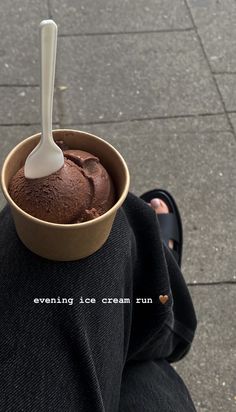 an ice cream sundae with a spoon sticking out of it