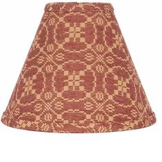 a lamp shade that is red and beige