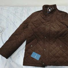 Features: Jacket, Quilted, Corduroy, Short, Jacket, Shell: 100% Cotton; Lining: 100% Polyester; Fill: 100% Polyester Mockneck Long Sleeves Zip Front, Button-Snap Overlay Two Front Pockets Lining: Polyester Cotton Machine Wash Imported Brown Corduroy Jacket, Man Quilt, M Performance, Cole Haan Men, Men Style Tips, Corduroy Jacket, Style Tips, Short Jacket, Men's Style