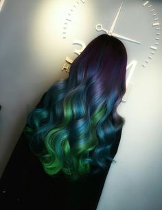 summer hair | summer hair color for brunettes| summer hair color ideas| prom hairstyles Peacock Hair Color, Peacock Hair, Multicolored Hair, Bright Hair, Dye My Hair, Summer Hair Color, Hair Dye Colors, Hair Inspiration Color