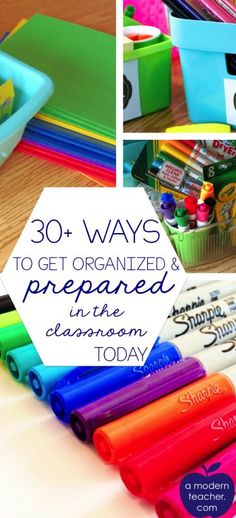 there are many different types of pens and pencils in this collage with the words 30 ways to feel prepared in the classroom today