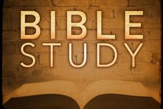 an open book with the words bible study on it in front of a brick wall