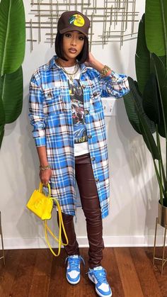 Plaid Shirt Outfits, Swag Outfits For Girls, Tomboy Style Outfits, Trendy Fashion Outfits, Cute Swag Outfits, Fashion Hacks Clothes, Outfits With Hats, Tomboy Fashion