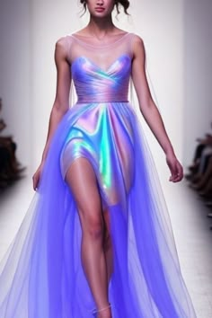 Holographic Fabric Dress, Holographic Dress Prom, Fiberoptics Dress, Pastel Rainbow Prom Dress, Black Iridescent Dress, Iridescent Dress Prom, Iridescent Outfit Holographic Fashion, Holographic Wedding Dress