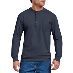 Dickies Men's Long Sleeve Heavyweight Henley Tee, WL451 Henley T Shirt, Mens Henley, Henley Tee, Tractor Supply, Henley Shirt, Big And Tall Outfits, Lifestyle Clothing, Henley Shirts, Mens Big And Tall