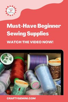 Must-Have Beginner Sewing Supplies Simple Sewing, Sewing And Quilting, Beginner Sewing, Sewing For Beginners, Video Content, Sewing Supplies