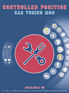 the front cover of controlled position gas tuning mot, with icons in red and blue