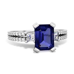 a blue sapphire and diamond ring set