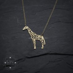 Giraffe necklace giraffe gift Nature Jewelry #jewelry #necklace @EtsyMktgTool #giraffenecklace #giraffegift #naturejewelry Animal Design Jewelry Gift, Everyday Accessories Jewelry, Gold Necklace With Animal Design For Gift, Gold Animal Design Necklace For Gift, Animal Jewelry Pendants, Animal Pendant Necklace, Giraffe Ring, Giraffe Brooch, Traditional Rings