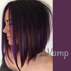 Purple Foils Hair, Sliced Highlights, Foils Hair, Hairstyles Purple, Reverse Bob, Violet Highlights, Highlights Hairstyles, Hair Layered