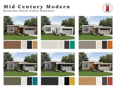 the mid century modern exterior paint color palettes