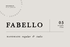 the label for fabello is shown in black and white