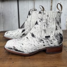 The price INCLUDES taxes and shipping anywhere in the United States!  Dear customer, we want to inform you that our cowhide hair ankle boots for women are made with 100% natural cowhide. Due to the nature of the material, patterns and shades may vary significantly or radically from pair to pair, meaning the design and shade may differ from that shown in the images. If the color or pattern of the owhide hair ankle boots does not meet your expectations, we will be happy to make an exchange for an Boots For Women Cowboy, Casual Country Outfits, Boot For Women, Cowboy Ankle Boots, Western Shoes, Fur Ankle Boots, Western Ankle Boots, Ankle Boots For Women, Western Boots Women