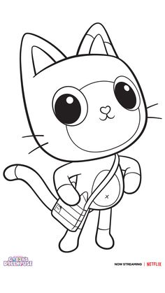 a cartoon cat with a guitar in its hand