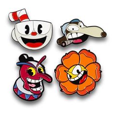 Ready for an amazing gift idea for fans of the Xbox ones famous game, Cuphead! Show your love for the Xbox video game Cuphead by having is special edition Cuphead collectible box set containing 4 pins. This cool enamel collector pin box is equipped with 4 pins including Cuphead, Balloon, Weasel and Flower characters. Its an excellent addition to the Cuphead toys collection for children and a great gift for any Cuphead game fan. If you love to have the Cup head plush collectibles or gamer costume Gamer Costume, Cuphead Drawings, Cuphead Show, Cuphead Game, Cup Head, Sonic Exe, Pin Box, Jacket Pins, Toys Collection