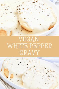 vegan white pepper gravy on a plate