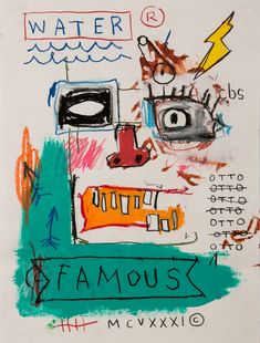 a drawing with words and pictures on it that say water is famous, m c xxxiio