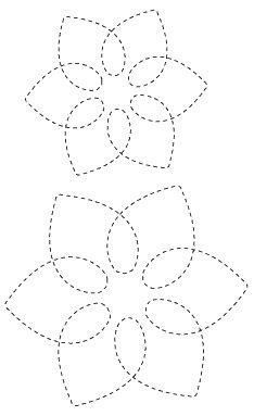 an image of a flower made out of circles and dotted lines to be colored in