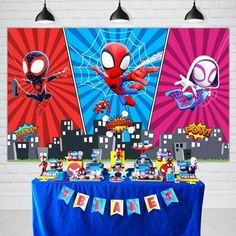 spiderman birthday party decorations and table cloths