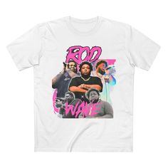 Celebrate your love for Rod Wave with this exclusive T-shirt, perfect for fans of his soulful music and attendees of his electrifying concerts and tours, including the upcoming Birthday Bash. Embrace nostalgia and show your support with this essential Rod Wave merch, ideal for making a statement at any event or outing.   This comfy and casual t-shirt makes the ultimate go-to t-shirt. It comes in a regular fit with a fitted crew neck, it's made of mid-weight 100% combed cotton. Built to last with a ribbed neckline, side seams, shoulder to shoulder tape, and double-needle hems. It is also preshrunk to minimize shrinkage. .: 100% combed, ring-spun cotton (fiber content may vary for different colors) .: Medium fabric (5.3 oz/yd² (180 g/m .: Regular fit .: Sewn in label .: Runs true to size White T-shirt For Music Festivals And Streetwear, White T-shirt For Streetwear At Music Festivals, Pop Culture White T-shirt For Concerts, White Pop Culture T-shirt For Concerts, Pink Band Merch T-shirt With Custom Print, White Music-themed Tops For Streetwear, Music-themed White Tops For Streetwear, Pop Culture Shirt With Sublimation Print For Streetwear, Custom Print Band Merch Tops For Streetwear