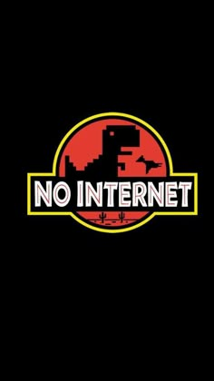 no internet logo on a black background