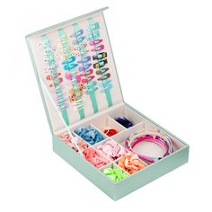 Copy and paste this link to save 10% and receive 2 free packs of Hair Accessories for the little lady in your life: https://bit.ly/InspiredByKids-Welcome A unique design for storing your children's hair accessories. All their clips, bobbles, bows and hair bands have a place in this unique Hair Accessory Storage Box. Snappy hair clips and slides fit perfectly onto the integrated ribbons in the lid, whilst hair bobbles, head bands and larger hair clips all fit neatly into the compartments. When this one little section of your life is in order, the feeling is pretty awesome! No more will you trawl through a giant tin full of hair bobbles, hair clips, head bands, and scrunchies. This incredibly handy hair accessory storage box solves the problem perfectly and keeps everything organised in one Hair Accessories Organization, Hair Accessory Storage, Hair Clip Storage, Diy Hair Clip, Souvenir Ideas, Bow Storage, Personalised Wooden Box, Hair Accessories Storage, Hair Clip Holder