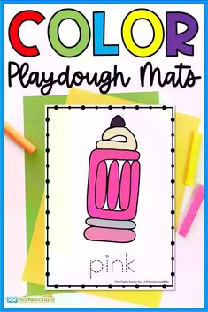 the color playdough mats for pink is an easy way to practice letter recognition