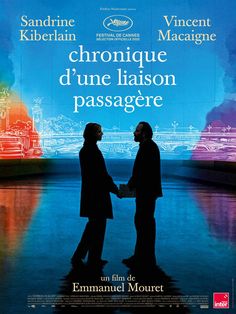 two men standing next to each other in front of a blue background with the words chronique d'une lison passage