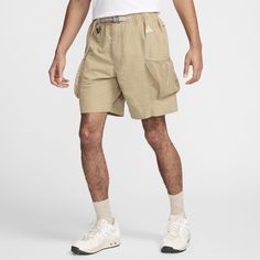 Keep taking your outdoor journey to new horizons in the mid-weight feel of our Nike ACG "Snowgrass" shorts. Made with breathable, water-repellant fabric, they have an adjustable belt and plenty of secure pockets for holding all your outdoor essentials. The roomy fit is designed to give you some comfortable space through the seat and thighs for easy movement on and off the trail. Nike Bottoms With Built-in Shorts For Outdoor Activities, Functional Cargo Shorts For Summer Outdoor Activities, Nike Nylon Outdoor Shorts, Nike Nylon Shorts For Outdoor, Khaki Utility Shorts For Outdoor, Khaki Shorts With Built-in Shorts For Outdoor Activities, Utility Khaki Shorts For Outdoor, Khaki Utility Cargo Shorts For Outdoor, Khaki Utility Shorts For Outdoor Activities