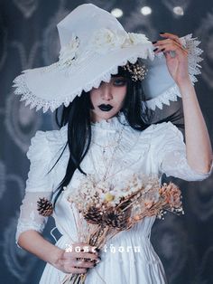 White Witch Costume, Pearl Halloween, White Witch Hat, Devil Inspired, Pearl Chains, Princess Hat, Rose Thorns, Fantasy Witch, Witch Costumes