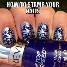 "How To Successfully Stamp Your Nails" by Nicole on Polish Me, Please! Periwinkle Nails, Pretty Nail Polish, Stamp Tutorial, Gel Nails Diy, Glamorous Nails, Nail Stamping Plates, Diy Nail Designs, Girls Nails