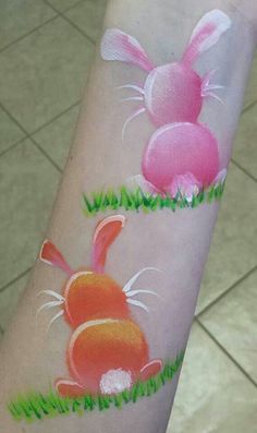 Bunny Face Painting Easter, Easter Face Painting, Bunny Face Paint, Easter Face Paint, Bunny Butts, Face Painting Supplies, Animal Face Paintings, Easy Tattoo, Girl Face Painting