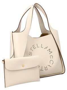 Shoulder bag Stella logo, magnetic closure, inner pouch, adjustable and removable shoulder strapComposition: 56% Polyurethane, 46% PolyesterComposition: 100% Polyurethane | Stella McCartney Women's 513860w85429000 in White | FW23/24 Stella Logo, Large Leather Handbags, Logo Tote Bag, Leather Saddle Bags, Eco Bag, Luxury Retail, White Bag, Magnetic Closure, Shoulder Bag Women