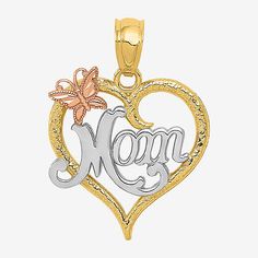 Features: Mom Jewelry, Quick ShipShape: HeartMetal Color: Two TonePendant Length: 20mmPendant Width: 15mmMetal: 14k Two Tone GoldCare: Wipe CleanAssembled in the US from Imported Materials Gold Heart Pendant, Heart Pendant Gold, Mom Jewelry, Stone Heart, Gold Heart, Heart Of Gold, Photo Jewelry, Rhodium Plated, Heart Pendant