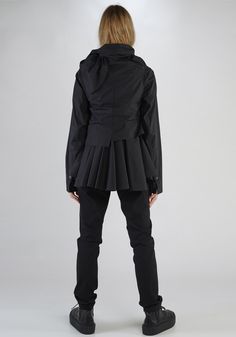 Shown in BLACK for fit and style, also available in WHITE. Black Asymmetrical Top For Work, Black Asymmetrical Hem Top For Work, Modern Asymmetrical Black Blouse, Fitted Asymmetrical Blouse For Workwear, Asymmetrical Fitted Blouse For Work, Black Fitted Versatile Blouse, Modern Fitted Asymmetrical Blouse, Chic Fitted Blouse With Asymmetrical Hem, Black Blouse With Asymmetrical Hem For Work