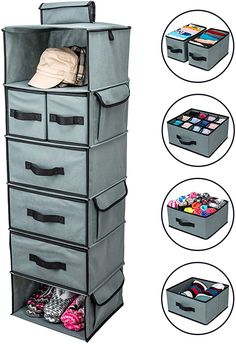 the four drawers are organized and ready to be used for storing clothes, shoes, and other items