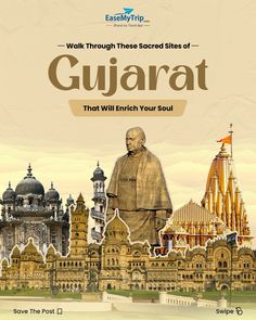 Immerse yourself in the spirituality of this vibrant land...
...where every temple whispers tales of ancient gods and goddesses.

So when are you visiting?
Comment GUJARAT for price details Ancient Gods, Travel App, Gods And Goddesses, Tour Packages, Temple, Spirituality, Holidays, Quick Saves