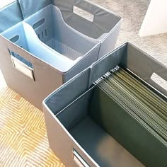 there are two bins that have files in them