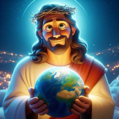 jesus holding the earth in his hands