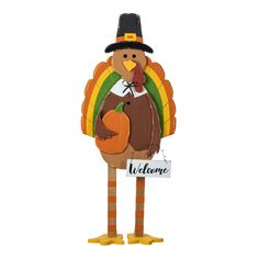 "Find this Glitzhome® 30.25\" Thanksgiving Wood Turkey Porch Décor at Michaels. com. With its unique shape and lifelike painting, it infuses your porch with a pleasant and joyful atmosphere, also adds a lasting and charming decoration to your outdoor space. Bring the warmth of the Thanksgiving to your outdoor décor with this wooden standing turkey porch décor. With its unique shape and lifelike painting, it infuses your porch with a pleasant and joyful atmosphere, also adds a lasting and charmin Pumpkin Porch Decor, Wood Turkey, Wooden Turkey, Porch Pumpkins, Stacked Pumpkins, Fall Outdoor Decor, Fall Decorations Porch, Realistic Paintings, Fall Porch